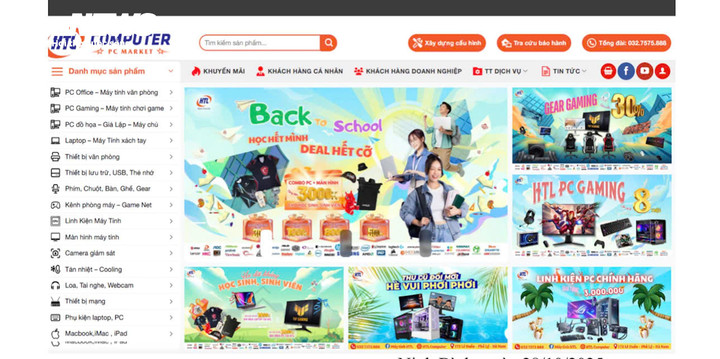 Website của Công ty TNHH Tin học HTL có kinh doanh thương mại điện tử nhưng không thông báo cho cơ quan quản lý nhà nước