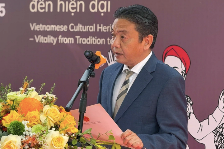 Thứ trưởng Bộ Văn hóa, Thể thao và Du lịch Hoàng Đạo Cương phát biểu.