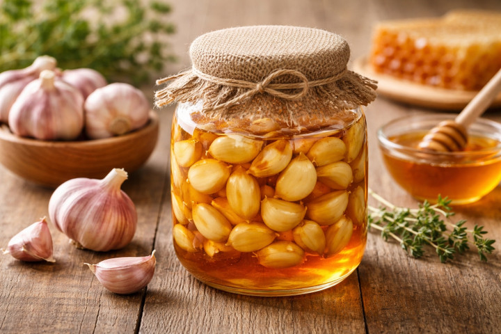 Hỗn hợp tỏi ngâm mật ong được nhiều người ví như “lá chắn tự nhiên”.