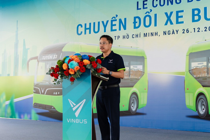 Ông Nguyễn Công Nhật - Tổng Giám đốc VinBus phát biểu khai mạc sự kiện