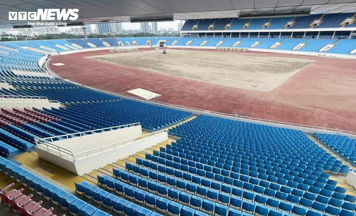 Sân Mỹ Đình tiếp tục được cải tạo. (Ảnh: Minh Dân)