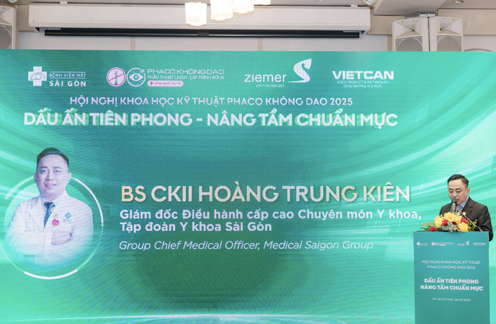BS CKII Hoàng Trung Kiên - Giám đốc điều hành cấp cao Chuyên môn Y khoa, Tập đoàn Y khoa Sài Gòn phát biểu tại hội nghị. (Ảnh: MSG)