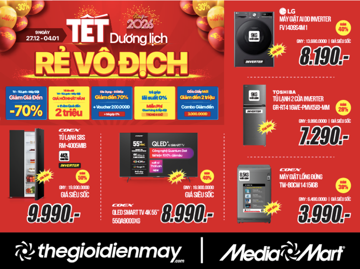 Rẻ vô địch đón Tết Dương lịch: 9 ngày siêu sale đến 70% hàng ngàn sản phẩm - 1