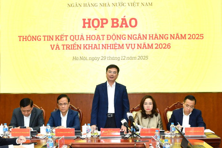 Họp báo Thông tin kết quả hoạt động ngân hàng năm 2025 và triển khai nhiệm vụ năm 2026.