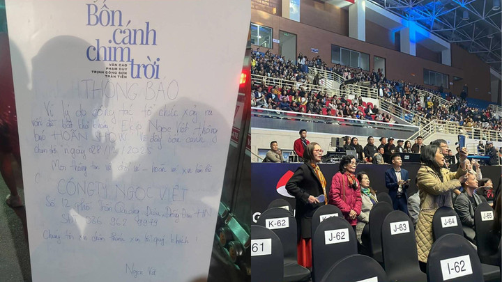 Hình ảnh hỗn loạn khi chương trình "Về đây bốn cánh chim trời" bị hủy vào phút chót (Ảnh: Phuong-Anh Nguyen)