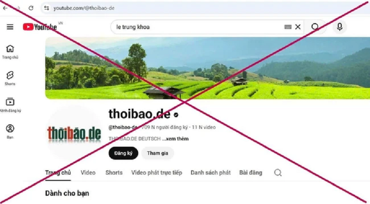 Chia sẻ, bình luận trên các trang, kênh của Lê Trung Khoa là vi phạm pháp luật.