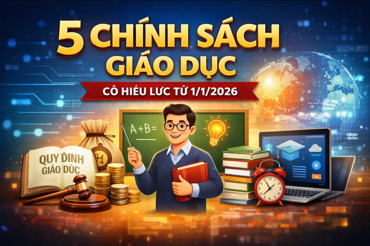 Từ 1/1/2026, hàng loạt chính sách giáo dục mới có hiệu lực: xếp lương giáo viên cao nhất, dùng một bộ SGK, đổi quản lý nhân sự, bỏ bằng THCS, nghỉ hưu linh hoạt mới.