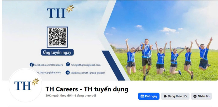 Fanpage TH Careers – TH tuyển dụng là fanpage tuyển dụng chính thức của Tập đoàn TH.