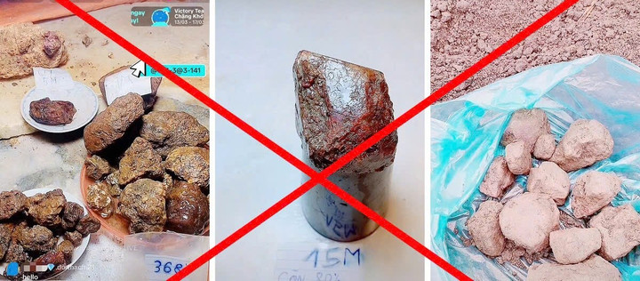 Nhiều vật thể được giới thiệu là đá quý giá trị cao trong các buổi livestream “đổ thạch”, thực chất chỉ là chiêu trò nhằm lừa đảo người xem chuyển tiền.