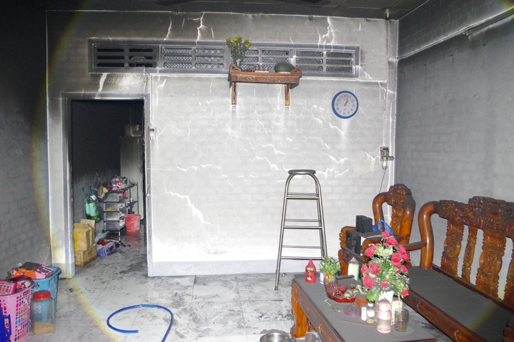 Bên trong căn nhà bị cháy khiến 2 trẻ nhỏ tử vong thương tâm. (Ảnh: Công an Đồng Tháp)