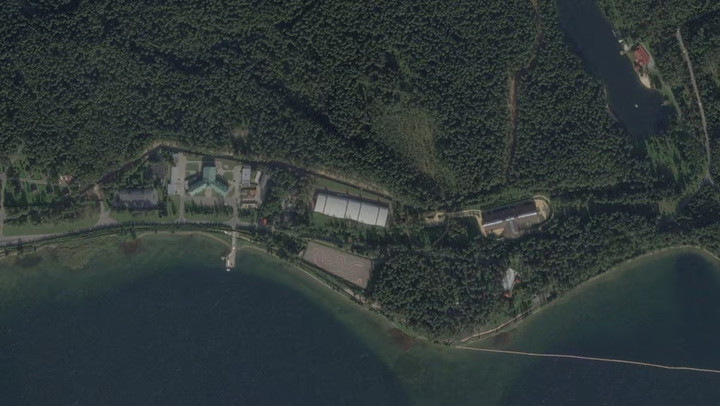 Ảnh vệ tinh cho thấy khu dinh thự của Tổng thống Nga Vladimir Putin tại Roshchino, vùng Novgorod, Nga, ngày 31/8/2023. (Ảnh: Planet Labs PBC/Handout qua Reuters)