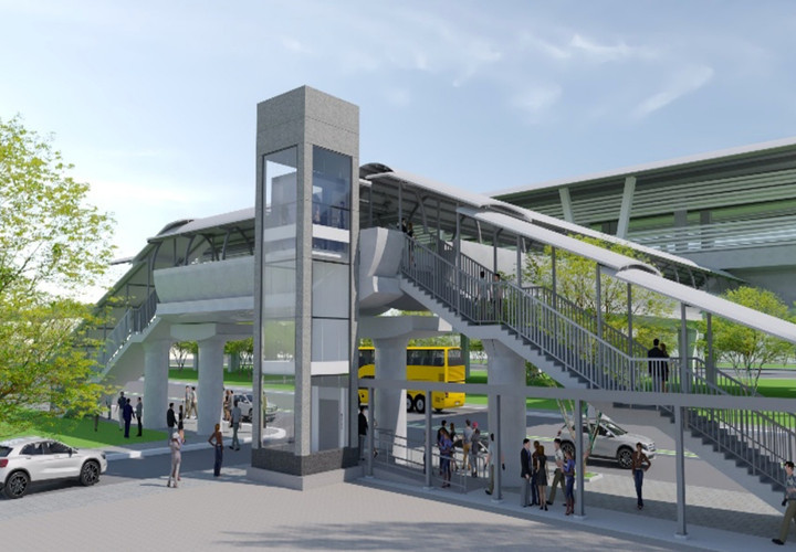 Hình ảnh phối cảnh thang máy tại ga Tân Cảng.