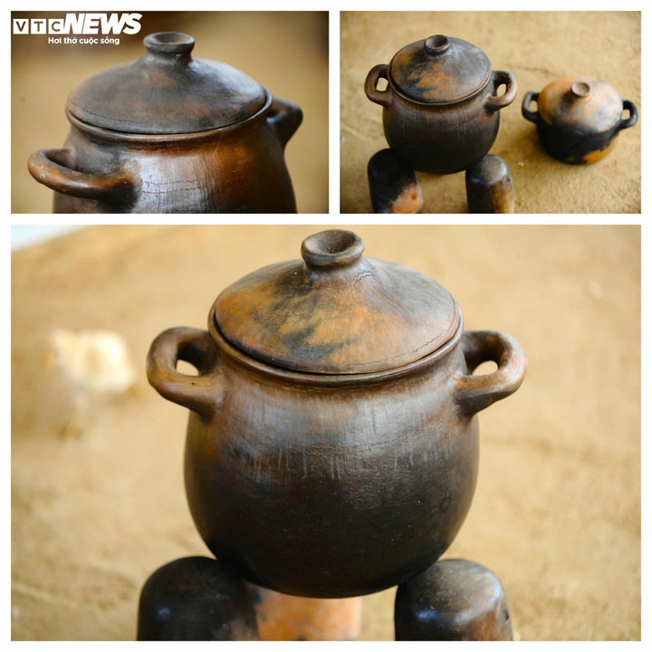 Gốm Churu “mộc” theo đúng nghĩa: không tráng men, không trang trí cầu kỳ. Bề mặt mang màu nâu đỏ của đất, điểm những ám khói đen sau nung - thứ hoa văn ngẫu hứng mà không nghệ nhân nào vẽ giống nghệ nhân nào.