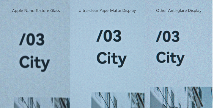 Độ ‘nhấp nháy’ giảm rõ rệt khi so sánh màn hình PaperMatte Ultra Clear với các đối thủ.