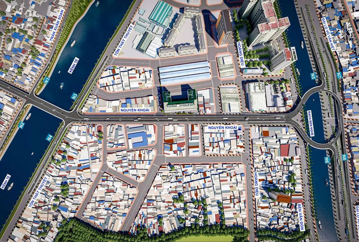 Phối cảnh cầu đường Nguyễn Khoái. (Ảnh: Ban Giao thông TP.HCM)