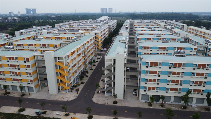 Một khu nhà ở xã hội được đầu tư đồng bộ tại TP.HCM, đáp ứng nhu cầu cho người lao động vùng công nghiệp Bình Dương.