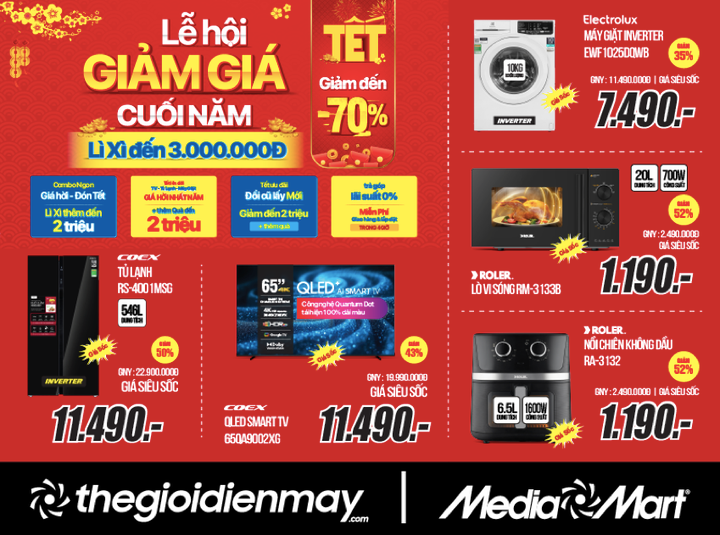 Trẩy hội cuối năm – Săn deal hời tại MediaMart: Giảm tới 70%, lì xì đến 3 triệu - 2