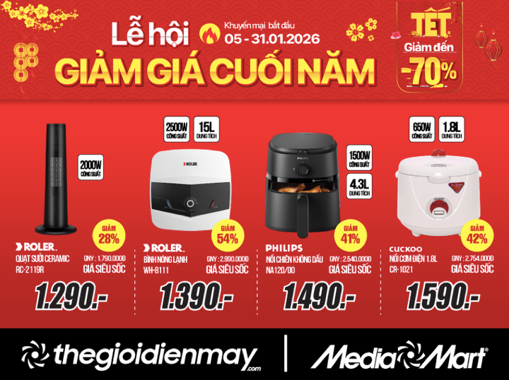 Trẩy hội cuối năm – Săn deal hời tại MediaMart: Giảm tới 70%, lì xì đến 3 triệu - 5