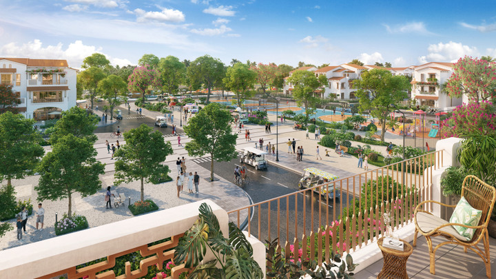 Hệ thống đường nội khu được quy hoạch bài bản, không gian thông thoáng. (Ảnh phối cảnh: Sun Property)