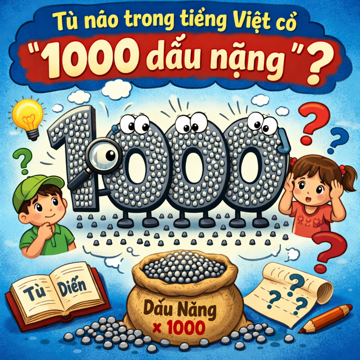 Từ nào trong tiếng Việt có '1000 dấu nặng'? (Ảnh minh họa)