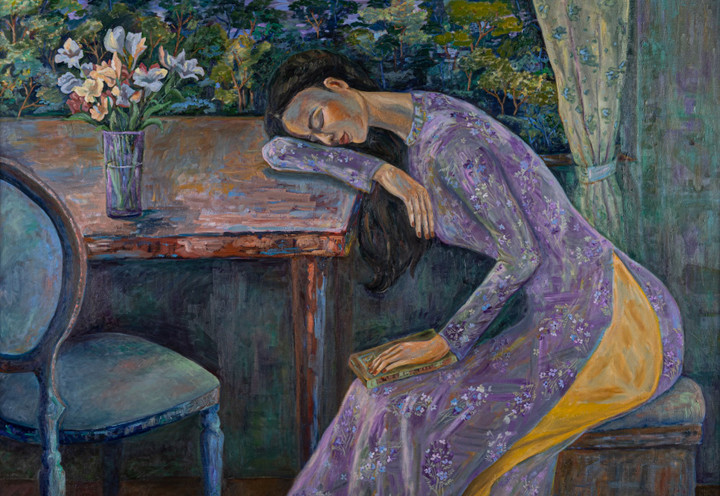 Tác phẩm Dreamy Lady (2023) của họa sĩ Lê Trang.