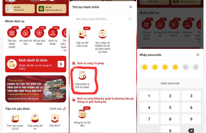 Tính năng cấp phiếu lý lịch tư pháp trên VneID được triển khai từ tháng 4/2024. (Ảnh: Minh Hoàn)