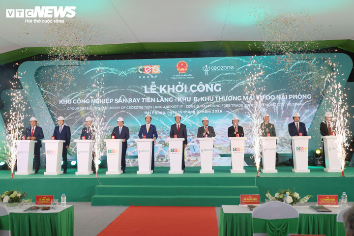 Lãnh đạo TP Hải Phòng và Tập đoàn CEO nhấn nút khởi công dự án.