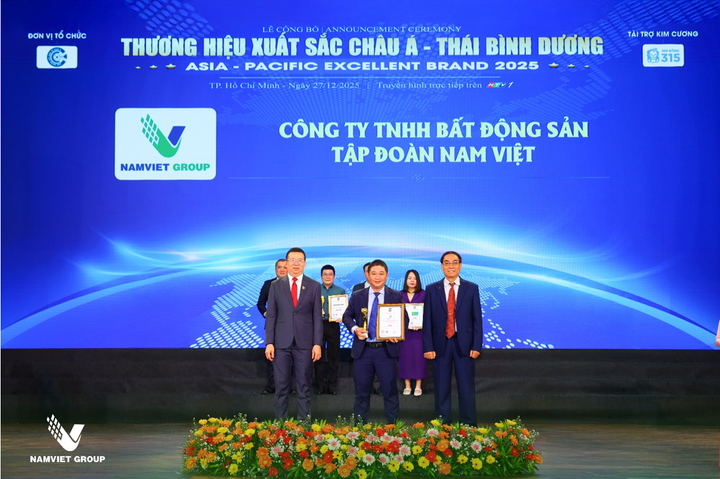 Nam Việt Group được vinh danh tại Lễ công bố Thương hiệu Xuất sắc châu Á – Thái Bình Dương 2025.