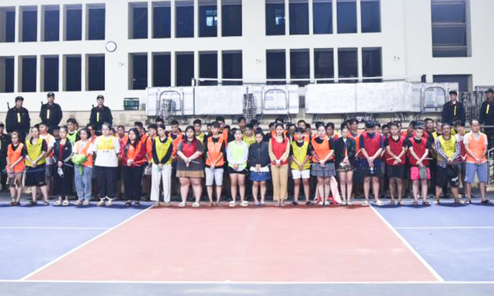 Nhóm tội phạm lừa đảo tại Campuchia. (Ảnh: Công an tỉnh Tuyên Quang)