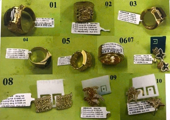 Số vàng bị 2 đối tượng cướp (Ảnh: CACC)