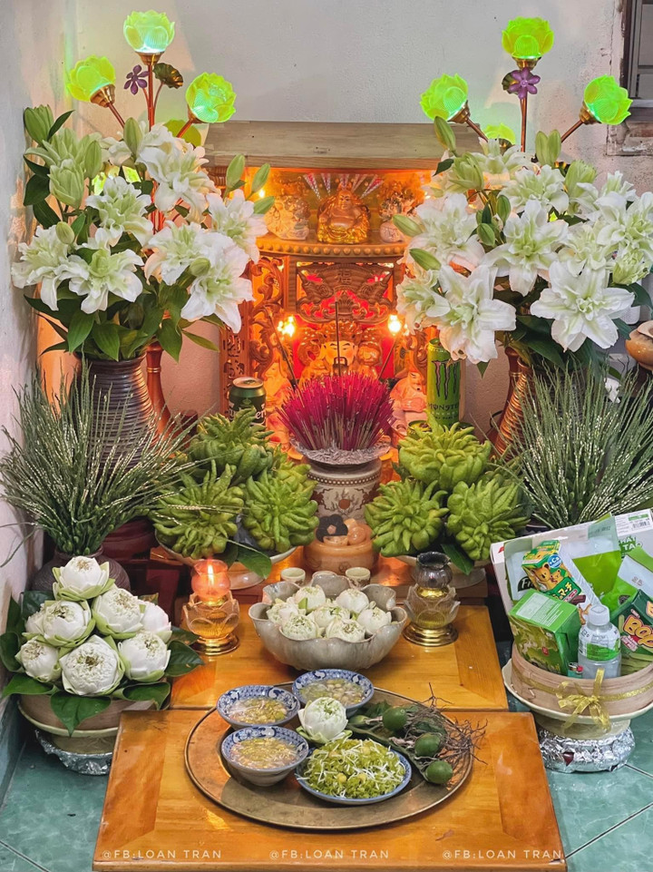 Gợi ý mâm cúng thần Tài mùng 1 hàng tháng. (Ảnh: Loan Trần)