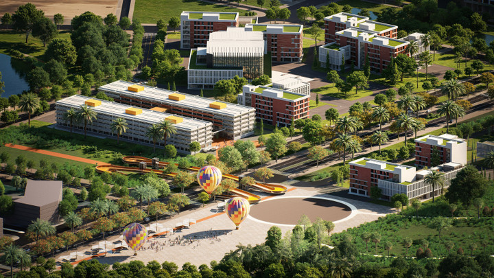 Phối cảnh một phần dự án Khu Công viên công nghệ số và hỗn hợp. (Ảnh: BTC)