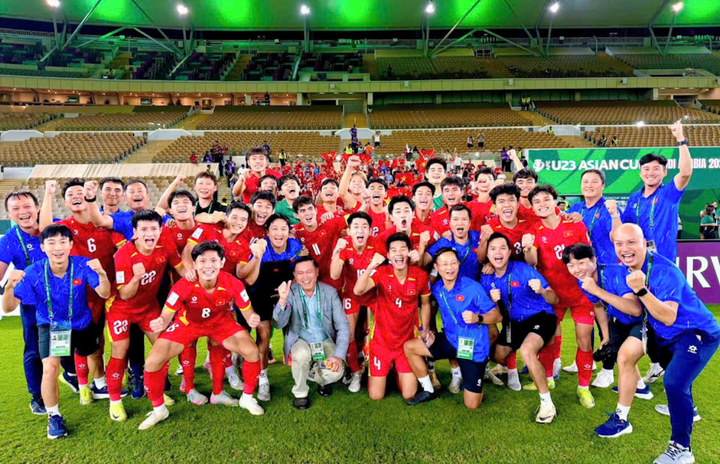 U23 Việt Nam giành tấm vé vào vòng bán kết Giải U23 châu Á 2026. (Nguồn: VFF)