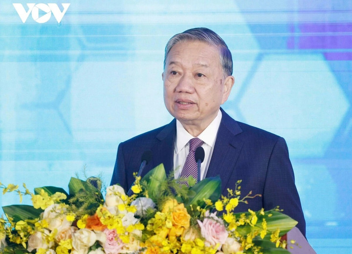 Tổng Bí thư Tô Lâm phát biểu tại lễ khởi công dự án.