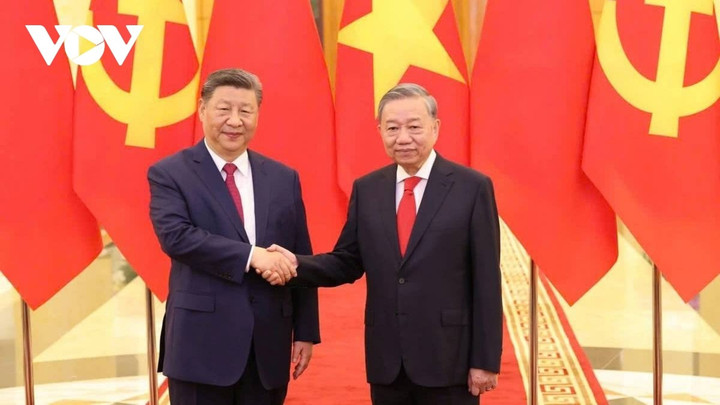 Tổng Bí thư Tô Lâm và Tổng Bí thư, Chủ tịch nước Trung Quốc Tập Cận Bình.