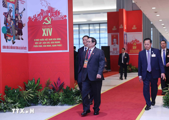 Thủ tướng Phạm Minh Chính đến dự đại hội (Ảnh: TTXVN)
