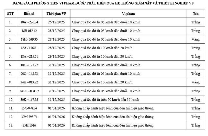 Danh sách hơn 70 xe vi phạm được camera AI ghi lại ở Ninh Bình trong 20 ngày - 3