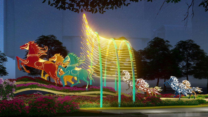 Cổng kết đường hoa phiên bản ban đêm.