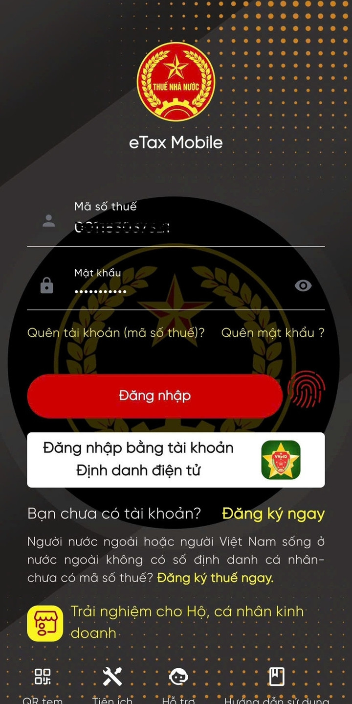 Tra cứu nợ thuế trên ứng dụng eTax Mobile. (Ảnh: Vietnamnet)