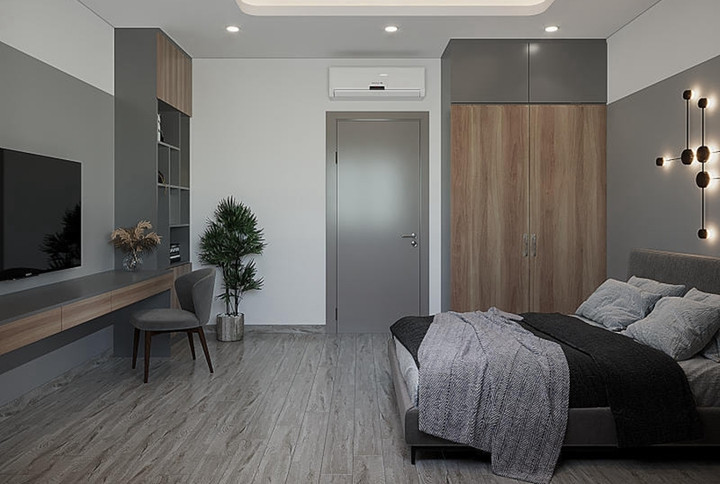 Phòng ngủ có thể tận dụng thông gió gián tiếp qua các không gian khác. (Ảnh: KDesign)