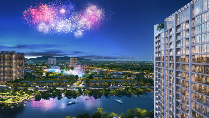 The Onsen sở hữu tầm nhìn panorama hiếm có, thu trọn bốn mỹ cảnh biển - sông - núi - đô thị.