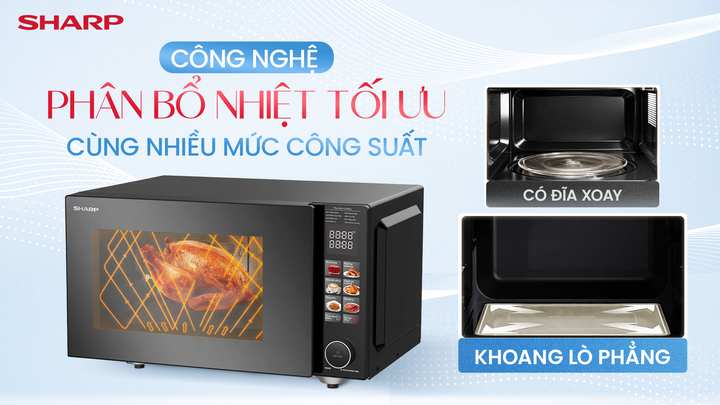 Công nghệ phân bổ nhiệt đồng đều cùng nhiều mức công suất.