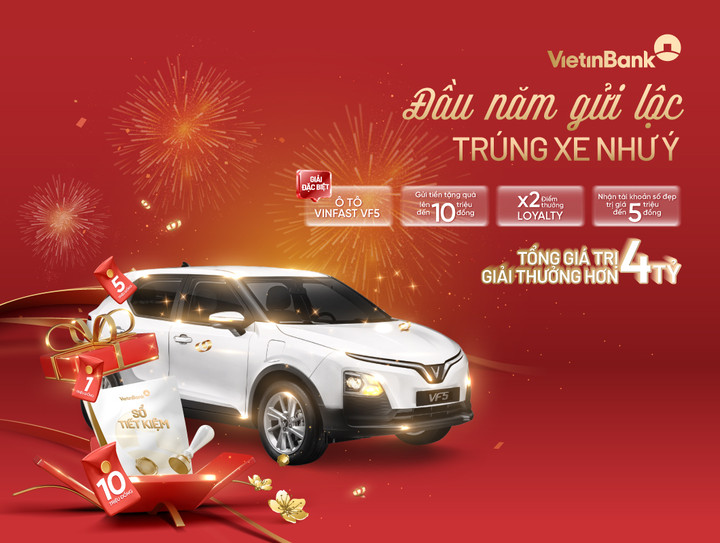 Trúng ô tô điện VinFast VF5 khi gửi tiết kiệm đầu năm 2026 tại VietinBank - 1