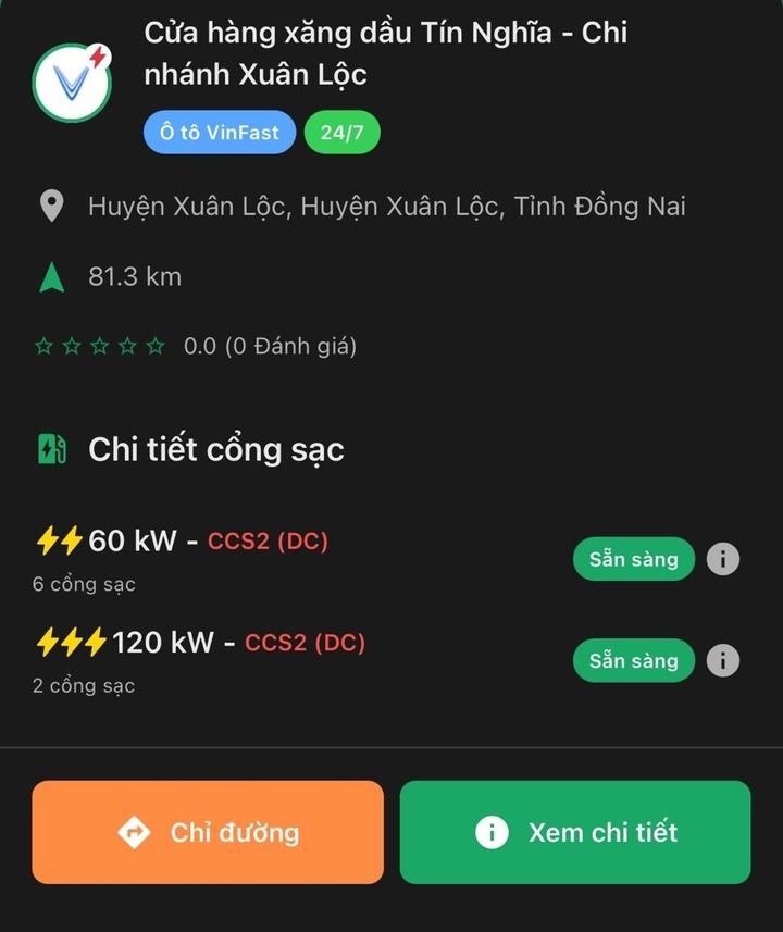 Người dùng có thể biết chính xác tình trạng của trạm sạc ngay tại thời điểm tra cứu. (Ảnh: Trạm EV)