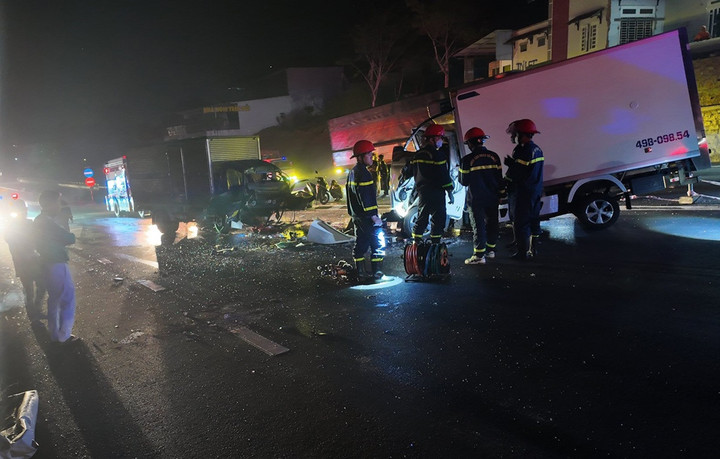 Hiện trường vụ tai nạn. (Ảnh: SOS TP Bảo Lộc)