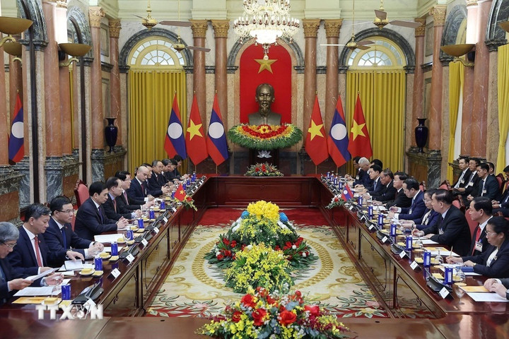 Chủ tịch nước Lương Cường hội kiến Tổng Bí thư, Chủ tịch nước Lào.