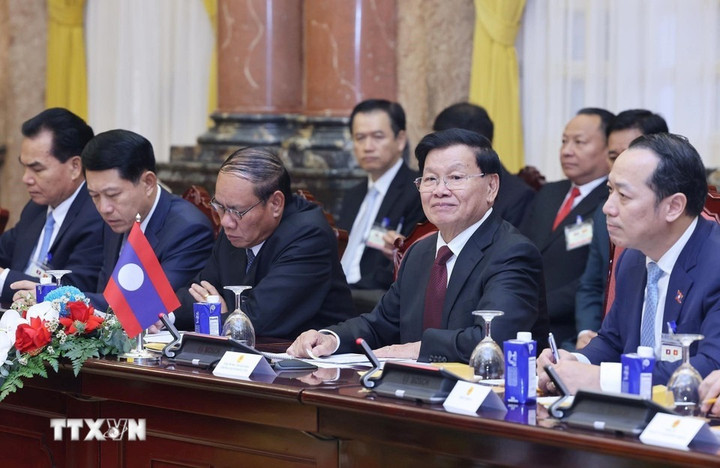 Tổng Bí thư, Chủ tịch nước Lào tại hội kiến.