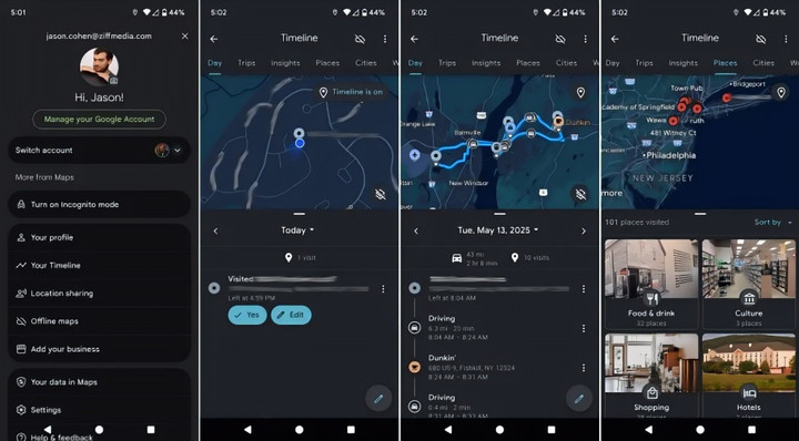 Người dùng có thể tắt tính năng Google Maps Timeline để bảo vệ quyền riêng tư. (Nguồn: PCMag)