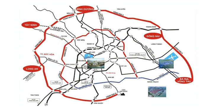 Mạng lưới giao thông Vùng Đông Nam bộ và lõi TP.HCM hiện nay.