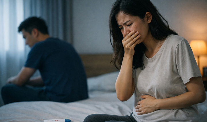 Vài tuần sau khi thủ tục ly hôn hoàn tất, tôi phát hiện mình mang thai. (Ảnh minh họa: AI)